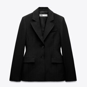 Zara - Fitted Blazer with Shoulder Pads (ZW Collection) - L